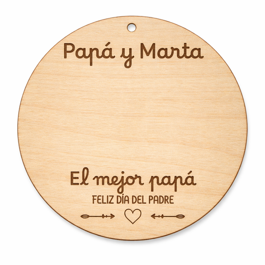Placa de Madera Personalizada – Día del Padre 💙