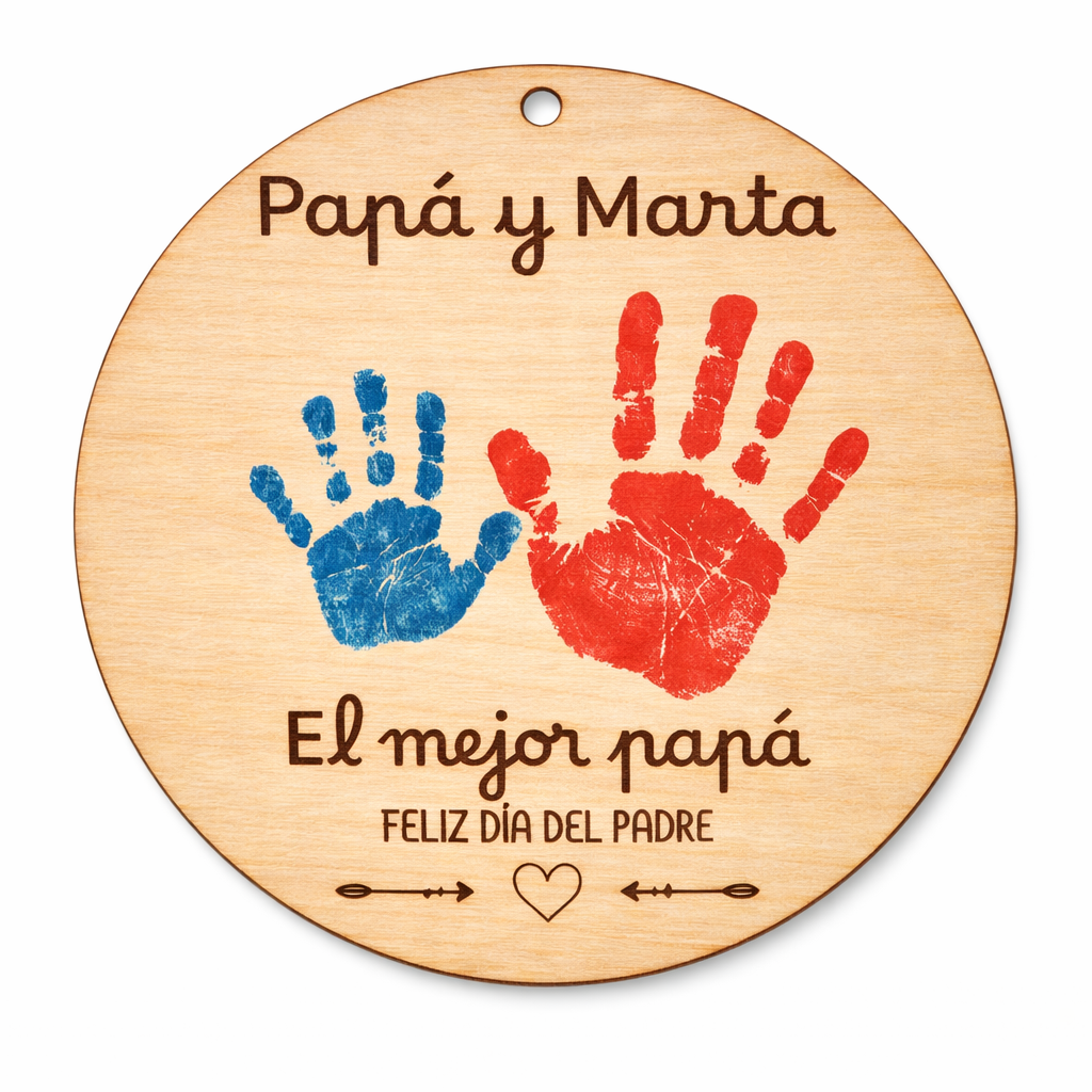 Placa de Madera Personalizada – Día del Padre 💙