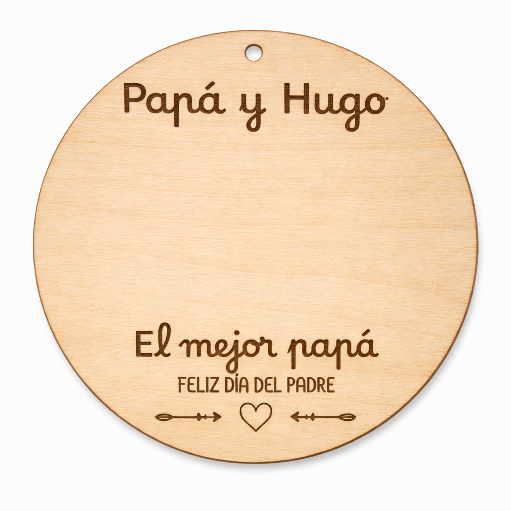 Placa de Madera Personalizada – Día del Padre 💙